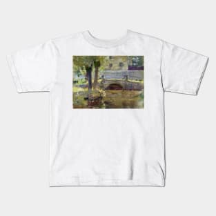 The Bridge at Giverny by Theodore Robinson Kids T-Shirt